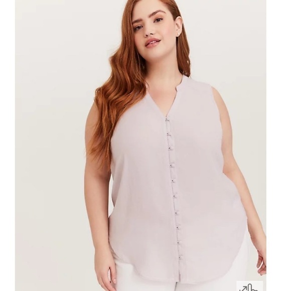 Torrid Harper - Lilac Purple Gauze Button Front Tunic Tank NWT Size 1X - Picture 1 of 9
